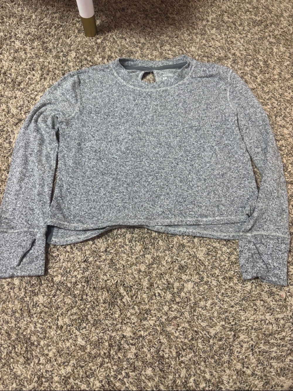 All in Motion Cozy Light Gray Marled Long Sleeve Sweatshirt